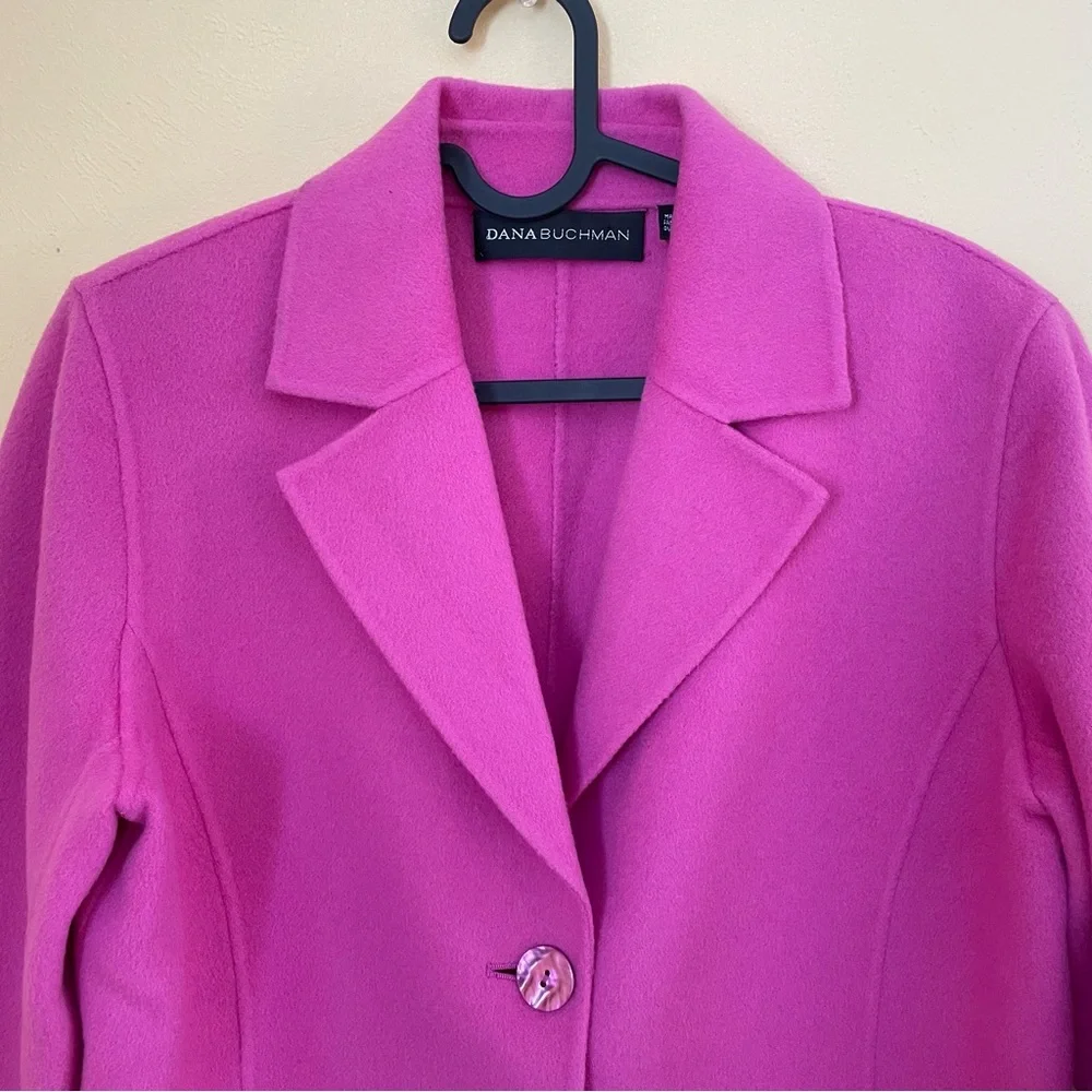 Dana Bachman Fuchsia Wool Jacket Sz-6 - Picture 2 of 8